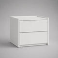 Comodino con 2 cassetti struttura in MDF bianco design rettangolare 60x40x45 cm